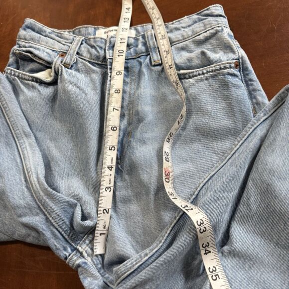 Reformation Delena High Rise Relaxed Jeans 24 Blue Denim Organic Cotton READ - Picture 8 of 16